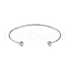 Non-Tarnish 304 Stainless Steel Textured Open Cuff Bangles for Women BJEW-S155-03P-3