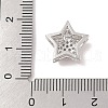 Rack Plating Brass Clear Cubic Zirconia Beads KK-S380-23P-3