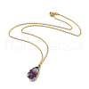 Rainbow Glass Pendant Necklaces X-NJEW-JN02612-03-1