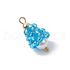 Glass Seed Beaded Teardrop Pendants PALLOY-MZ00636-3