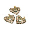 Brass Micro Pave Clear Cubic Zirconia Pendants KK-G439-24G-3