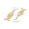 Fishbone Glass Seed Beads Dangle Earrings EJEW-MZ00439-04-4