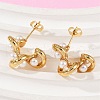Nuggets 304 Stainless Steel Plastic Imitation Pearl Stud Earrings EJEW-M105-10G-1