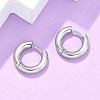 Tarnish Resistant 304 Stainless Steel Huggie Hoop Earrings EJEW-F111-14mm-P-5