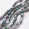 Electroplate Glass Beads Strands EGLA-F124-HP-A01-1
