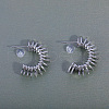 C-shaped with Heart Brass Stud Earrings OG2616-2
