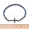 Natural Lapis Lazuli Beads Stretch Bracelets BJEW-F493-07EB-5