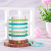 6Pcs 6 Styles 8mm Glass Round Beaded Stretch Bracelet Sets BJEW-TAC0025-8