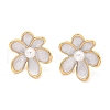 Flower 304 Stainless Steel Stud Earrings EJEW-C142-02G-02-3
