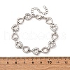 Brass Micro Pave Clear Cubic Zirconia Link Bracelets for Women BJEW-D342-03P-5