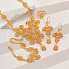Vintage Alloy Flower Tassel Bracelets & Earrings & Necklaces & Rings Set for Bride Wedding Evening Party US5034-1