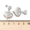 Textured Heart Brass Micro Pave Clear Cubic Zirconia Dangle Stud Earrings EJEW-Z099-02P-01-5