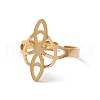 Heart with Sailor's Knot 304 Stainless Steel Hollow Open Cuff Ring for Women RJEW-E073-02G-2