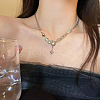Alloy & 304 Stainless Steel & Synthetic Moonstone Star Pendant Necklaces for Women FS-WG61037-01-2