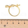 Brass Micro Pave Cubic Zirconia ABS Imitation Pearl Cuff Rings RJEW-D307-02G-A-3