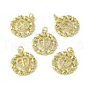 Rack Plating Brass Micro Pave Cubic Zirconia Pendants KK-K332-14G-1