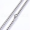 304 Stainless Steel Box Chain Necklaces NJEW-F227-09P-08-2