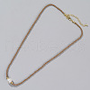 Mother's Day Jewellery Potato Naural Pearl & Brass & Glass Seed Beaded Necklaces BD0566-2-2