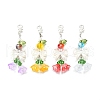 4Pcs Glass & ABS Imitation Pearl Pendant Decoration HJEW-TA00352-2