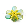 Beaded Flower Charms PALLOY-MZ00438-03-4