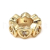 Brass Micro Pave Clear Cubic Zirconia European Beads ZIRC-I356-28G-1