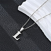 201 Stainless Steel Crystal Rhinestone Initial Pendant Necklaces FS-WG28760-18-1