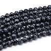 Natural Snowflake Obsidian Round Bead Strands G-J303-09-4mm-1