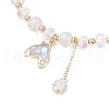 4Pcs Brass Glass Beads Stretch Bracelets BJEW-JB11769-04-3