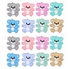16Pcs 8 Colors Cartoon Bear Silicone Focal Beads JX699A-1