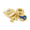 Rack Plating Brass Enamel European Dangle Charms X-KK-R153-13G-2