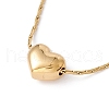 Heart Pendant Necklace with Coreana Chains X-NJEW-G074-20G-1