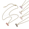 5Pcs 5 Colors Valentine's Day Theme Alloy Enamel Word Love Pendant Necklaces NJEW-JN05222-2