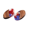 Transparent Resin and Walnut Wood Pendants RESI-T057-03F-2