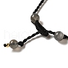 Natural Labradorite Braided Bead Necklacess NJEW-K258-06E-3