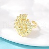 Ocean Theme Brass Cuff Rings RJEW-C135-01G-05-3