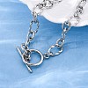 304 Stainless Steel Twisted Ovel Link Chain Bracelets for Women BJEW-A036-09P-3