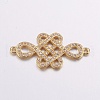 Brass Micro Pave Cubic Zirconia Links ZIRC-G125-06G-1