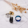 4 Colors Stainless Steel Grooved Finger Ring Settings STAS-TA0001-26A-10