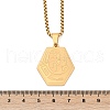 304 Stainless Steel Native American Hexagon Pendant Necklaces NJEW-K283-02G-3