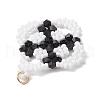 Handmade Glass Seed Beaded Rhombus Pendants PALLOY-MZ00500-01-4