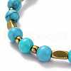 5Pcs 5 Style Synthetic Turquoise(Dyed) & Hematite & Glass Sead Beads Stretch Bracelets Set BJEW-JB07670-03-6