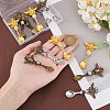 12Pcs 3 Colors Alloy Coffee Tea Spoon & Bee Pendants PALLOY-GA00013-3