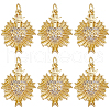 Beebeecraft 6Pcs Rack Plating Brass Micro Pave Cubic Zirconia Pendants KK-BBC0009-57-1