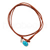 Oval Alloy & Synthetic Turquoise Double-layer Pendant Necklaces FS-WGFFF17-02-5