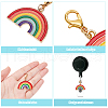 15Pcs Rainbow Alloy Enamel Badge Reel Pendant Decoration HJEW-DR00047-3