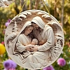 Flat Round with Birth of Juses Acrylic Hanging Ornaments PW-WGFF010-01-2