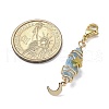 Wire Wrapped Nuggets Electroplated Natural Quartz Crystal Pendant Decorations HJEW-JM03127-04-3