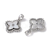 Brass & Shell & Clear Cubic Zirconia Pendants KK-G497-12P-2