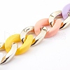 Opaque Spray Painted Acrylic & CCB Plastic Linking Twist Chains AJEW-JB00909-2