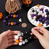 SOFPLATE 210Pcs 8 Styles Halloween Theme Printed Natural Wooden Beads WOOD-SP0001-07-3
